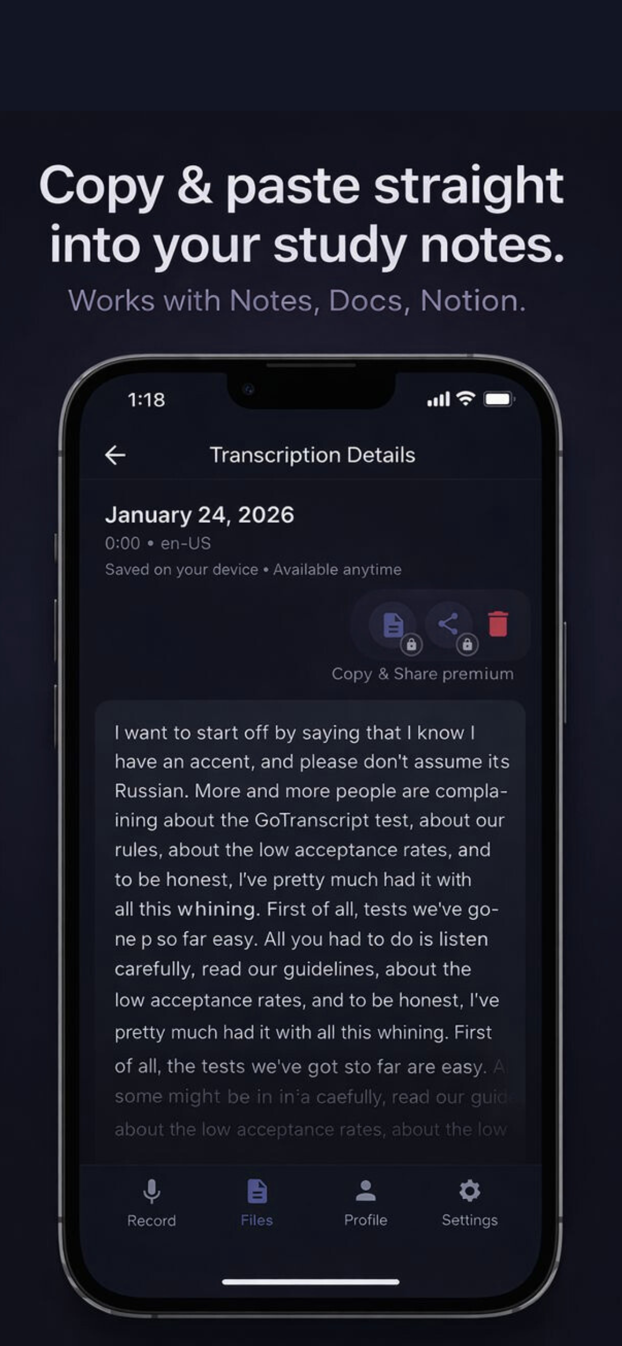 Record and Transcribe